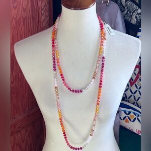 NWT Dillard’s Long Continuous  Beaded Jeweled Necklace #JW7